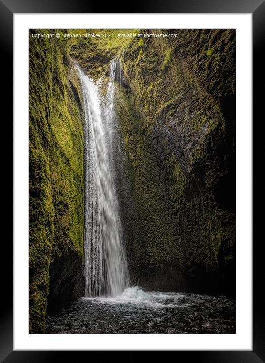 Nauthusagil Waterfall - Iceland Framed Mounted Print by Stephen Stookey