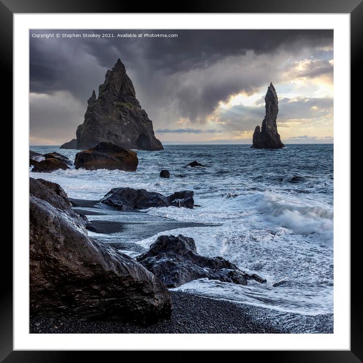 Reynisfjara Beach - Iceland Framed Mounted Print by Stephen Stookey