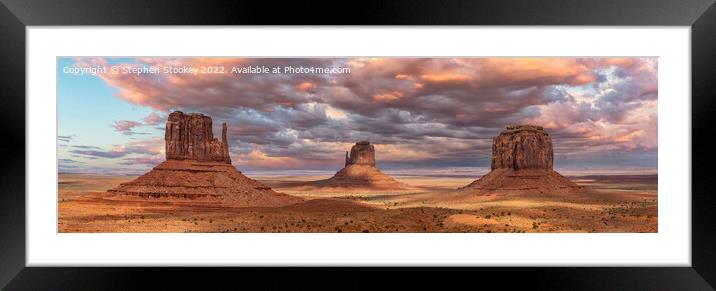 Monument Valley Sunset Framed Mounted Print by Stephen Stookey