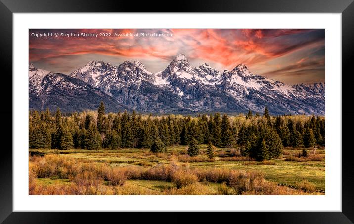 Grand Teton Splendor Framed Mounted Print by Stephen Stookey