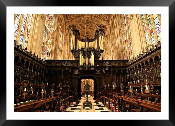 Kings College Chapel Choir & Organ Framed Mounted Print by Stephen Stookey