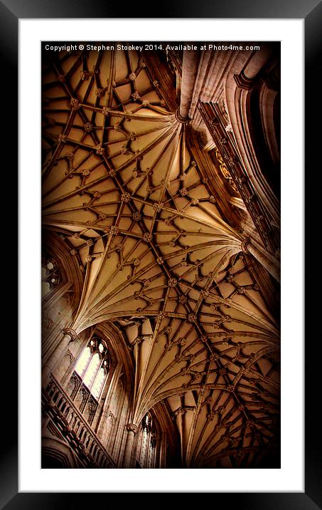 Winchester Cathedral Ceiling Framed Mounted Print by Stephen Stookey