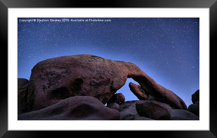  Arch Rock Under The Stars Framed Mounted Print by Stephen Stookey