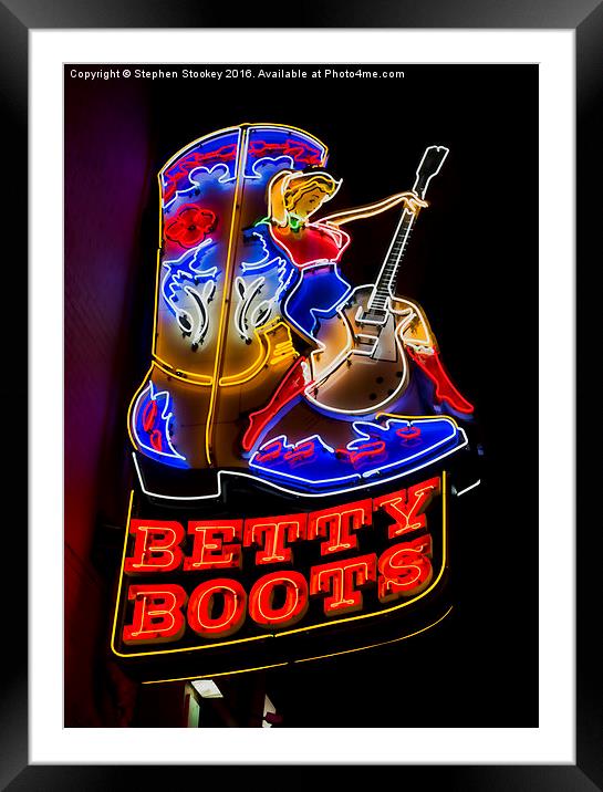  Betty Boots Framed Mounted Print by Stephen Stookey