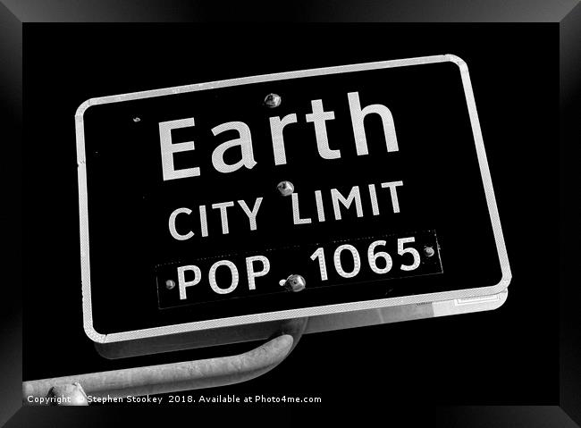 Welcome to Earth Framed Print by Stephen Stookey