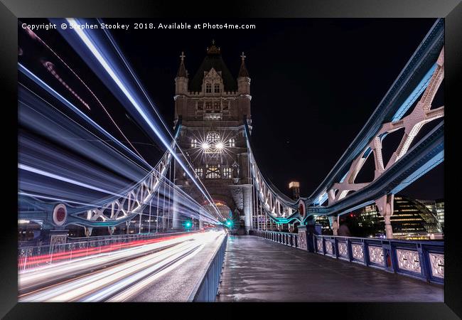 Tower Bridge Light-speed #1 Framed Print by Stephen Stookey
