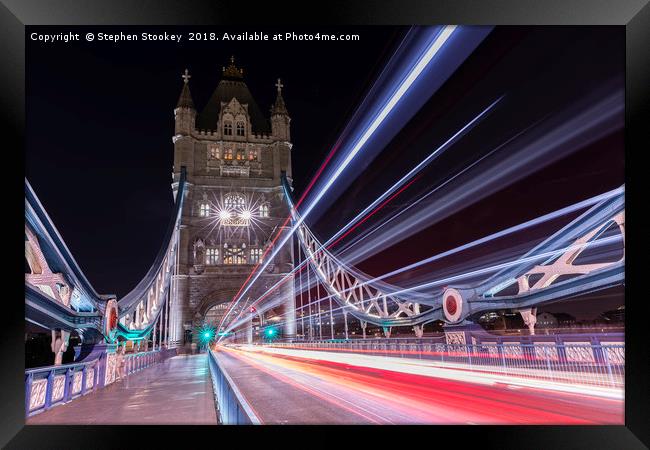 Tower Bridge Light-speed #2 Framed Print by Stephen Stookey