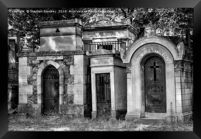 Eternal Rest - Pere Lachaise Cemetery #2 Framed Print by Stephen Stookey