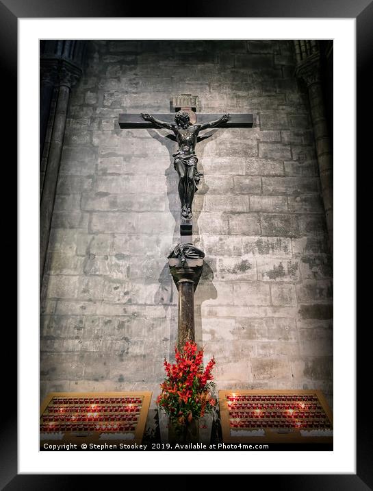 Crucified - Notre Dame Cathedral Framed Mounted Print by Stephen Stookey