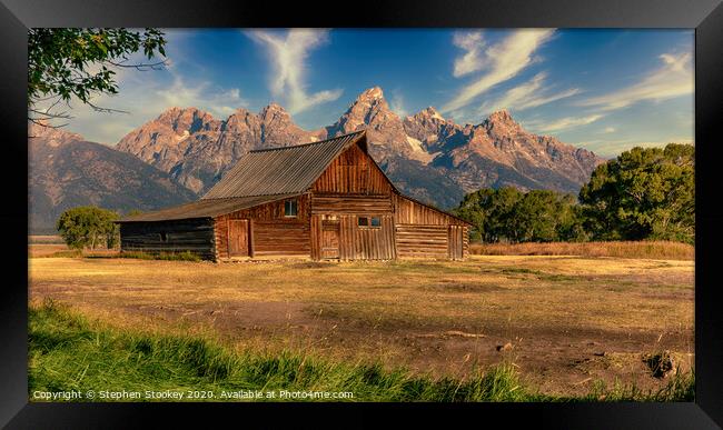 T. A. Moulton Barn and Grand Teton Framed Print by Stephen Stookey