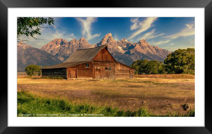 T. A. Moulton Barn and Grand Teton Framed Mounted Print by Stephen Stookey