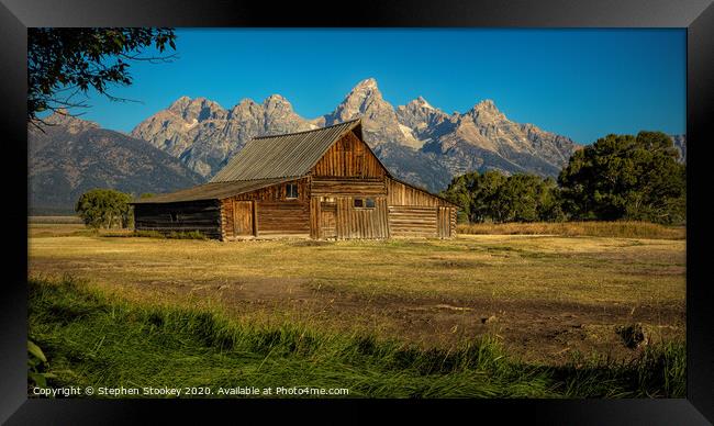 T. A. Moulton Barn and Grand Teton Framed Print by Stephen Stookey