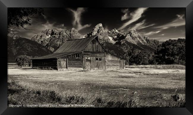 T A Moulton Barn and Tetons Framed Print by Stephen Stookey