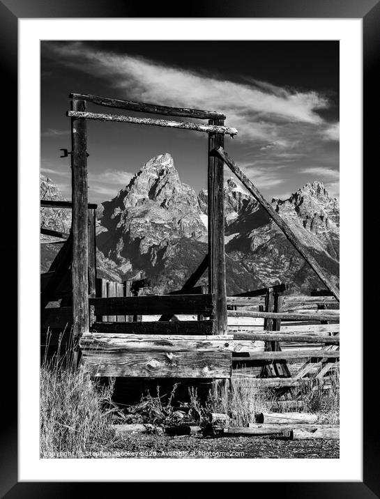Corral and Tetons Framed Mounted Print by Stephen Stookey