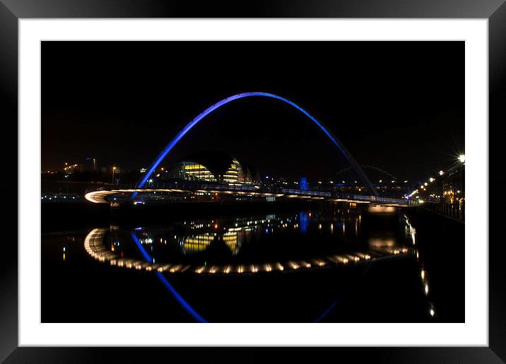 Newcastle Millenium Bridge Framed Mounted Print by Michael Ross