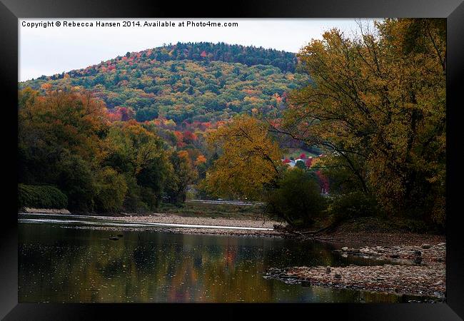  October on the Susquehanna River Framed Print by Rebecca Hansen