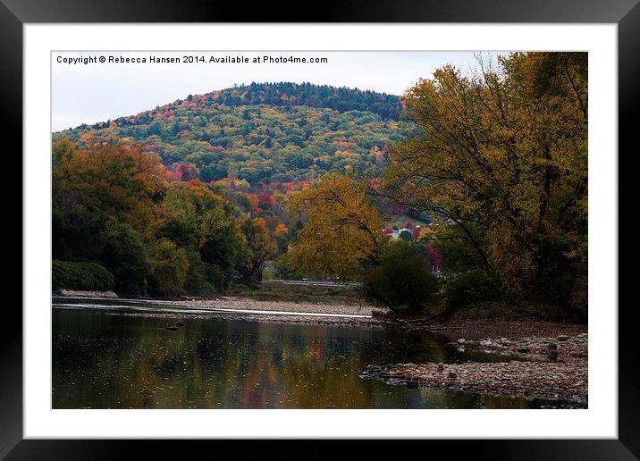  October on the Susquehanna River Framed Mounted Print by Rebecca Hansen