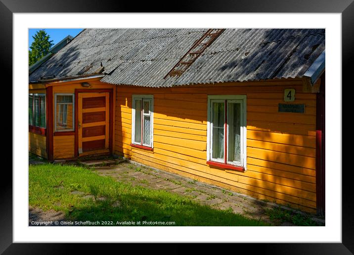 Quaint Old Wooden House in Zemaitija National Park Framed Mounted Print by Gisela Scheffbuch