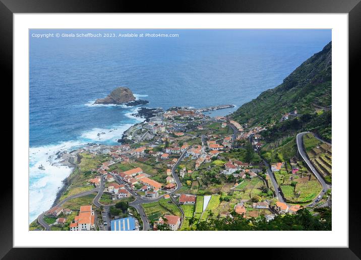 View of Porto Moniz - Madeira Framed Mounted Print by Gisela Scheffbuch