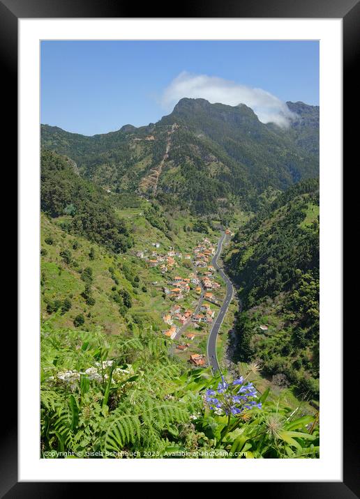 View from the Encumeada Pass Road into the Valley Framed Mounted Print by Gisela Scheffbuch