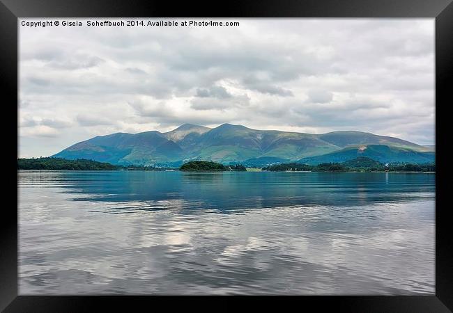  Derwentwater with Skiddaw Group Framed Print by Gisela Scheffbuch