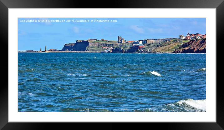  View of Whitby from Sandsend Framed Mounted Print by Gisela Scheffbuch