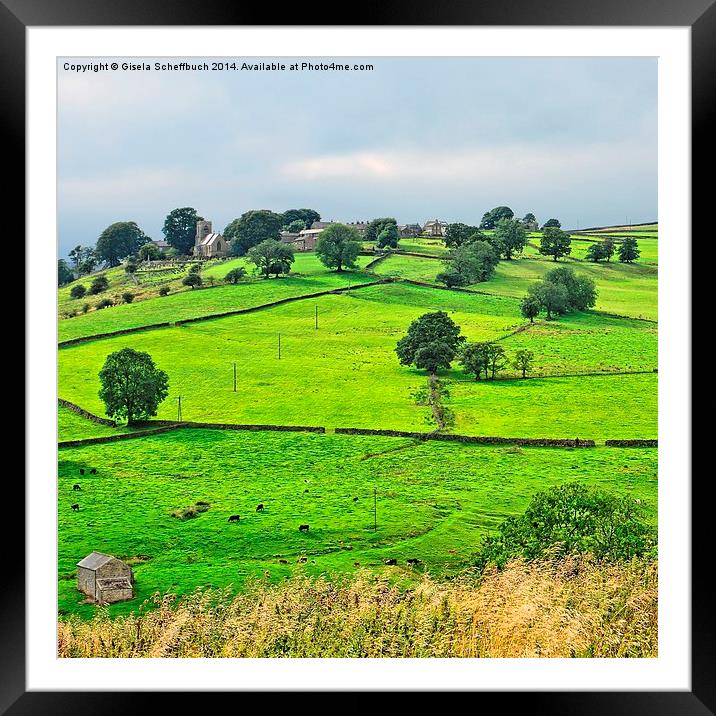  View of Middlesmoor in Nidderdale Framed Mounted Print by Gisela Scheffbuch