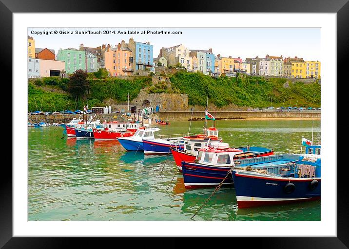  Tenby Harbour Framed Mounted Print by Gisela Scheffbuch