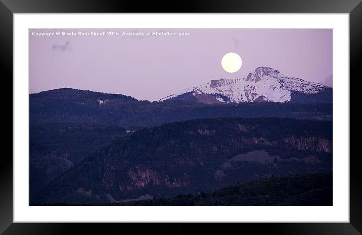  Moonrise at Corno Bianco  Framed Mounted Print by Gisela Scheffbuch