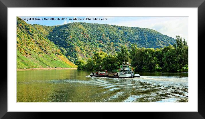  The Moselle in front of the Calmont Framed Mounted Print by Gisela Scheffbuch