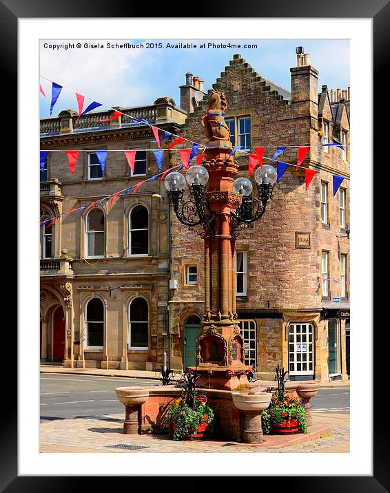  Jedburgh Town Centre Framed Mounted Print by Gisela Scheffbuch