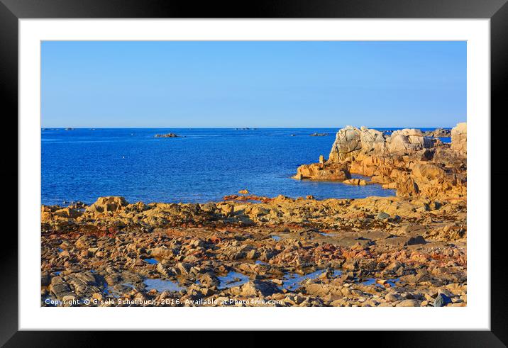 Evening Sun at Cobo Bay Framed Mounted Print by Gisela Scheffbuch