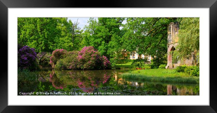 Historic Park in Spring Framed Mounted Print by Gisela Scheffbuch