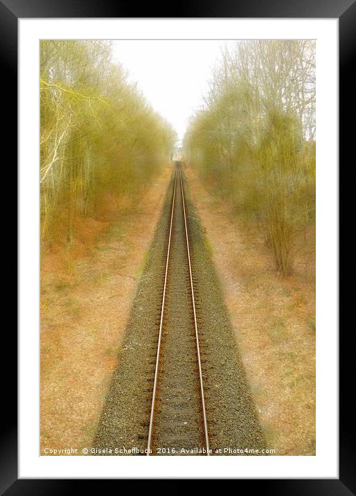 Single-Track Framed Mounted Print by Gisela Scheffbuch