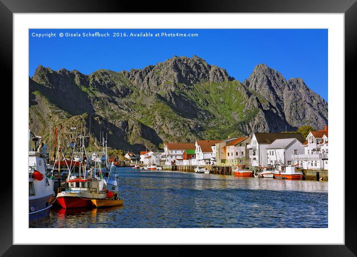 The Scenic Fishing Village of Henningsvær   Framed Mounted Print by Gisela Scheffbuch