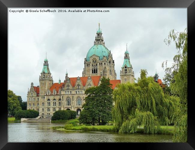 The New Town Hall of Hannover Framed Print by Gisela Scheffbuch