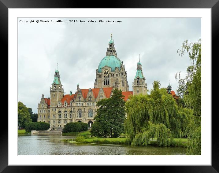The New Town Hall of Hannover Framed Mounted Print by Gisela Scheffbuch