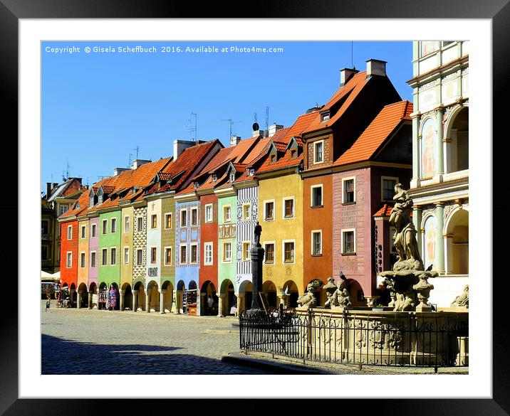 Historic Merchant Houses in Poznań Framed Mounted Print by Gisela Scheffbuch