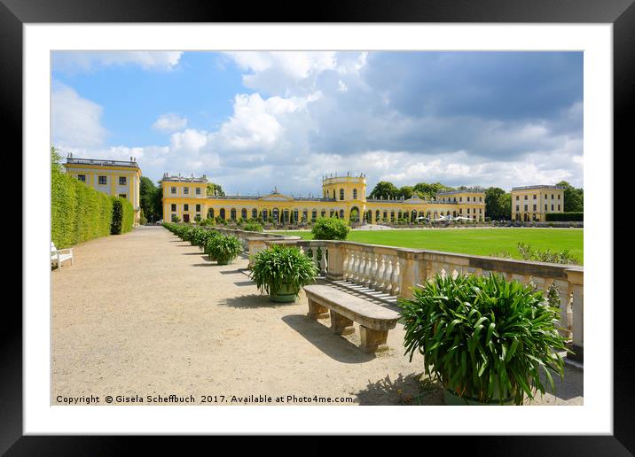 The Orangery in Kassel Framed Mounted Print by Gisela Scheffbuch