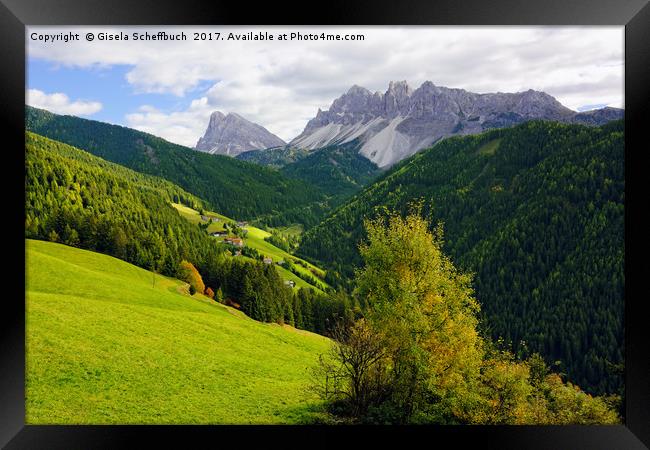In the Valley of Afers / Eores Framed Print by Gisela Scheffbuch