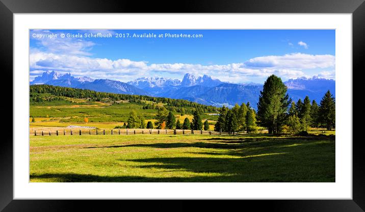 Panorama View Seen From the Villanderer Alm Framed Mounted Print by Gisela Scheffbuch
