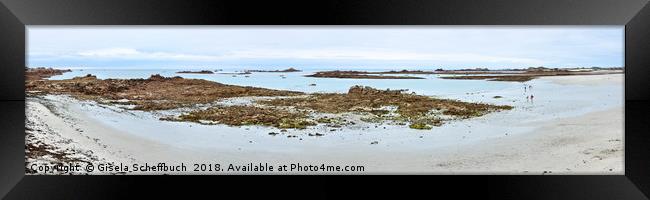 A Calm Evening on the Cobo Bay Framed Print by Gisela Scheffbuch