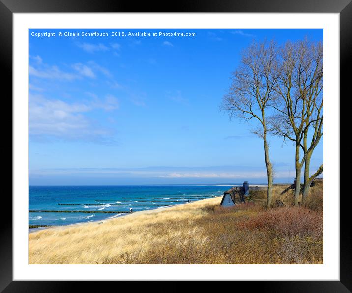 In the Dunes - Ahrenshoop Scenery Framed Mounted Print by Gisela Scheffbuch