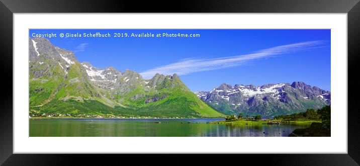 Amazing Scenery at Austnesfjorden                  Framed Mounted Print by Gisela Scheffbuch