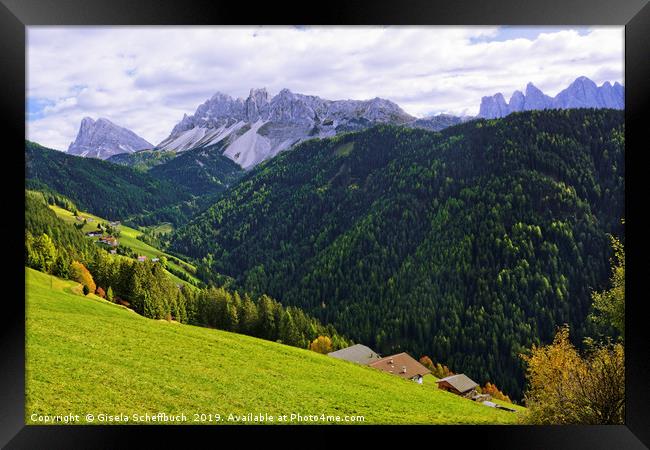 In the Valley of Afers / Eores II Framed Print by Gisela Scheffbuch