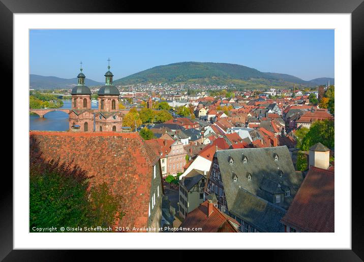 Quaint Old Town of Miltenberg Framed Mounted Print by Gisela Scheffbuch