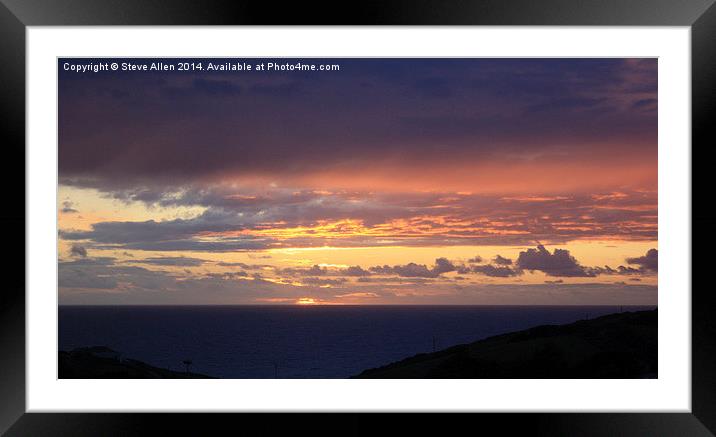 Cornish Sunset Framed Mounted Print by Steve Allen