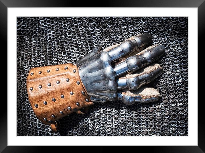 Knight glove and chain armor Framed Mounted Print by Matthias Hauser