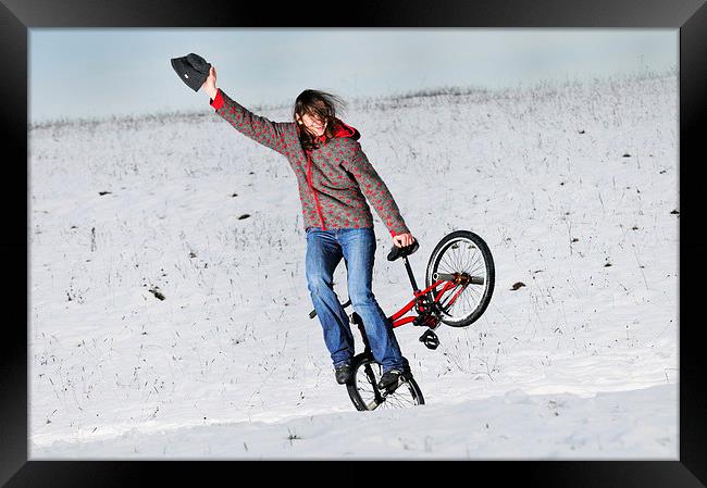 BMX Flatland in the snow Framed Print by Matthias Hauser