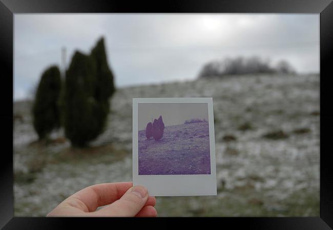 Polaroid photo and landscape Framed Print by Matthias Hauser